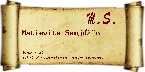 Matievits Semjén névjegykártya
